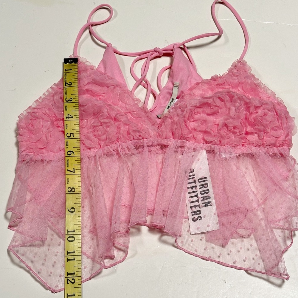 Urban Outfitters Pink Sheer Ruffle Top - Picture 8 of 12